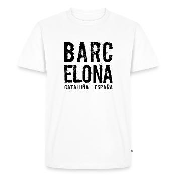 Barcelone, Catalogne, Espagne, Mer Méditerranée - T-shirt Premium bio Homme - blanc - Devant - Nico (187cm)