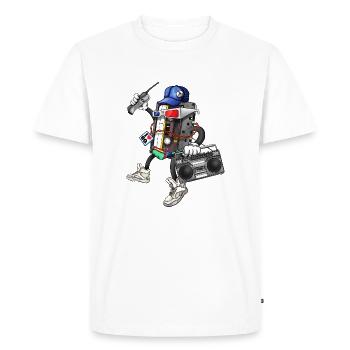 I Am The 80s - Mannen Premium Bio T-shirt - wit - Voor - Nico (187cm)