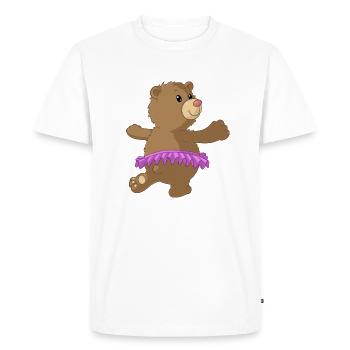 Dancing cartoon bear - Men's Premium Organic T-Shirt - white - Front - Nico (187cm)