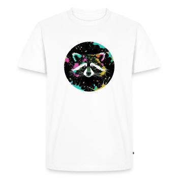raccoon,painting,splash of paint,paint,bear - Men's Premium Organic T-Shirt - white - Front - Nico (187cm)