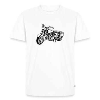 moto Chopper 10_schwarz blanc - T-shirt Premium bio Homme - blanc - Devant - Nico (187cm)