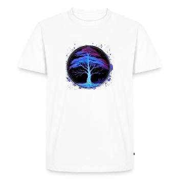 tree of life, tree,blue,neon,luminous - Men's Premium Organic T-Shirt - white - Front - Nico (187cm)