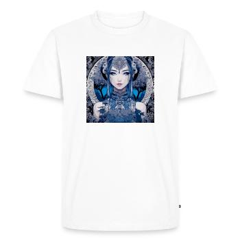 Manga, Gothique, Gothique, Yeux bleus, Ornements - T-shirt Premium bio Homme - blanc - Devant - Nico (187cm)