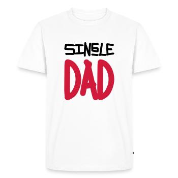 Single Dad - Men's Premium Organic T-Shirt - white - Front - Nico (187cm)