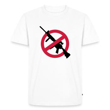 Anti armes contre armes Arme fusils de démolition - T-shirt Premium bio Homme - blanc - Devant - Nico (187cm)