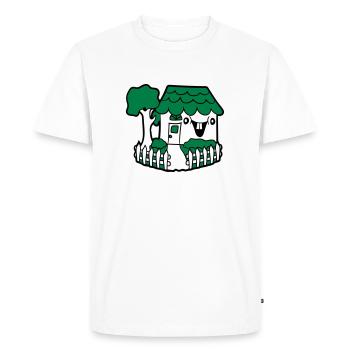 visage heureux, comique en direct mignon doux clôt - T-shirt Premium bio Homme - blanc - Devant - Nico (187cm)