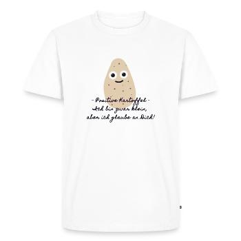 Positive potato,potato,illustration,gift - Men's Premium Organic T-Shirt - white - Front - Nico (187cm)