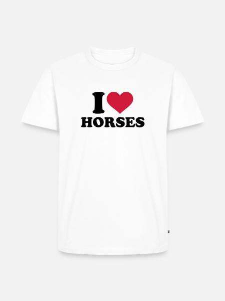 I love horses - Men's Premium Organic T-Shirt - white