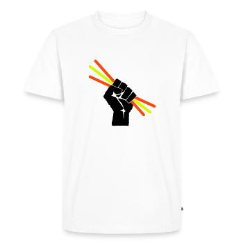 Glowstick - Party - Rave - T-shirt Premium bio Homme - blanc - Devant - Nico (187cm)