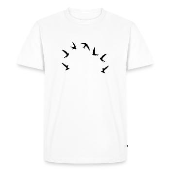 Mauersegler / swifts (1c) - Men's Premium Organic T-Shirt - white - Front - Nico (187cm)