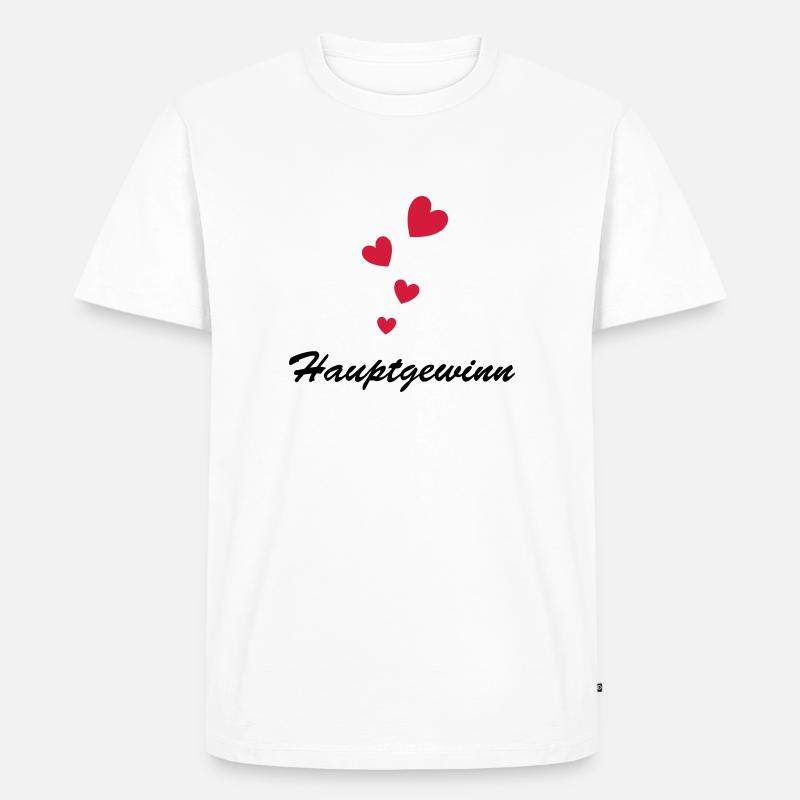 Hauptgewinn - Männer Premium Bio T-Shirt - Weiß