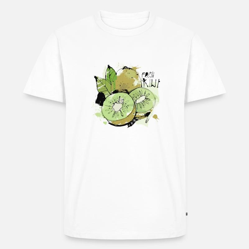 Kiwi Sketch - Männer Premium Bio T-Shirt - Weiß