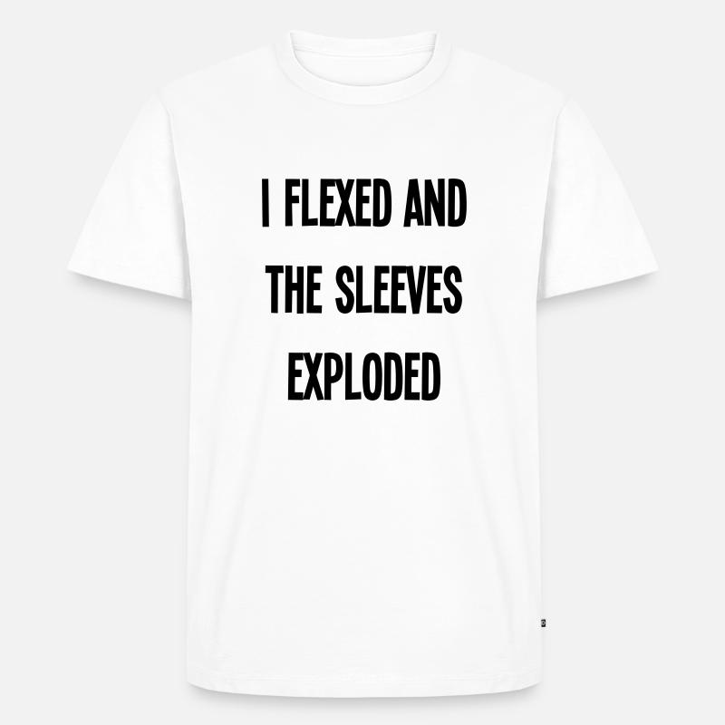 i flexed and the sleeves - Männer Premium Bio T-Shirt - Weiß