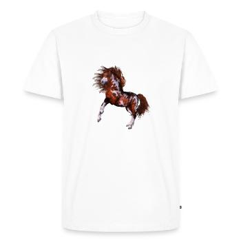 Cheval maternelle - T-shirt Premium bio Homme - blanc - Devant - Nico (187cm)