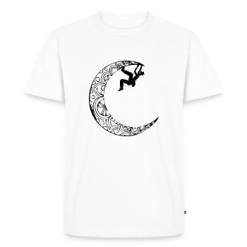 Escalade sur la lune - Femme grimpeur sur la lune - T-shirt Premium bio Homme - blanc - Devant - Nico (187cm)