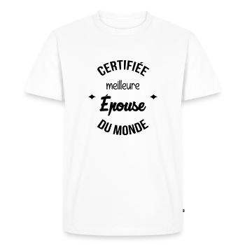 Epoux Mari Mariage Femme Wedding Amour Love - Men's Premium Organic T-Shirt - white - Front - Nico (187cm)