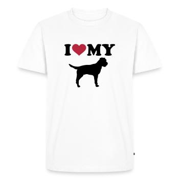 Border Terrier - T-shirt Premium bio Homme - blanc - Devant - Nico (187cm)