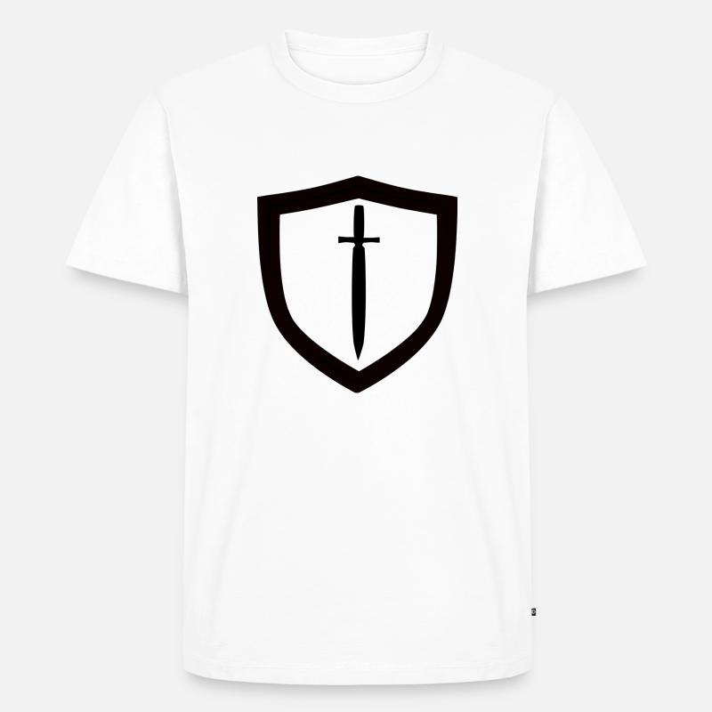 bouclier et épée - T-shirt Premium bio Homme - blanc