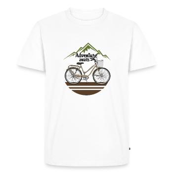 L’aventure vous attend - T-shirt Premium bio Homme - blanc - Devant - Nico (187cm)