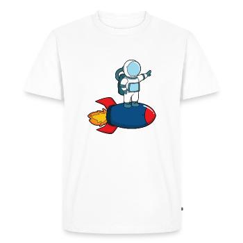 Astronaute à bord d’une fusée - T-shirt Premium bio Homme - blanc - Devant - Nico (187cm)