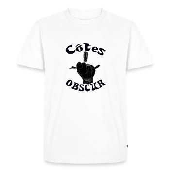 côtes obscure d'une femme vigneron - T-shirt Premium bio Homme - blanc - Devant - Nico (187cm)