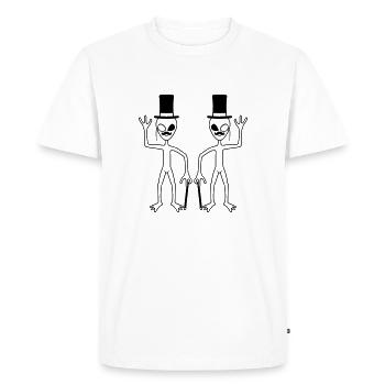 2 Messieurs Amis Extraterrestres - T-shirt Premium bio Homme - blanc - Devant - Nico (187cm)