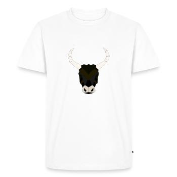 Taureau géométrique - T-shirt Premium bio Homme - blanc - Devant - Nico (187cm)