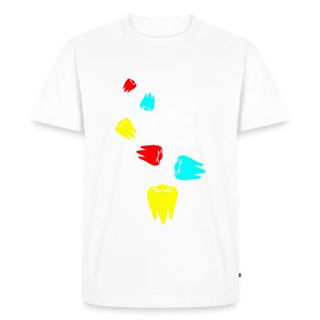 Symbole de l’icône de dent - T-shirt Premium bio Homme - blanc - Devant - Nico (187cm)
