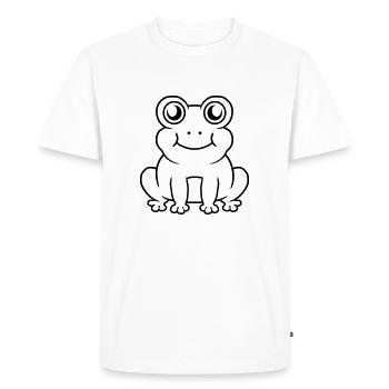Petite grenouille douce sédentaire - T-shirt Premium bio Homme - blanc - Devant - Nico (187cm)