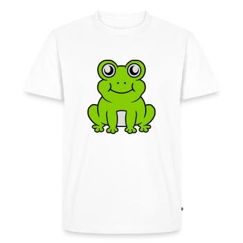 Petite grenouille douce assise - T-shirt Premium bio Homme - blanc - Devant - Nico (187cm)