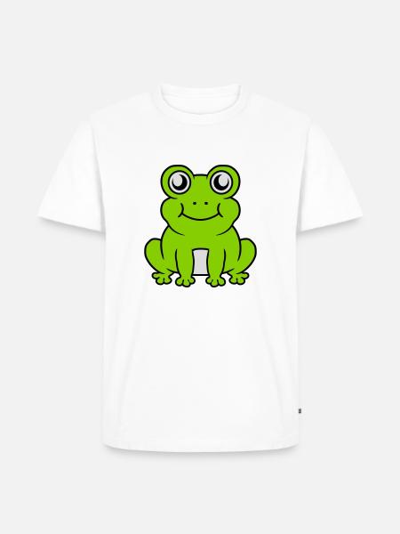 Small seated sweet frog - Men's Premium Organic T-Shirt - white