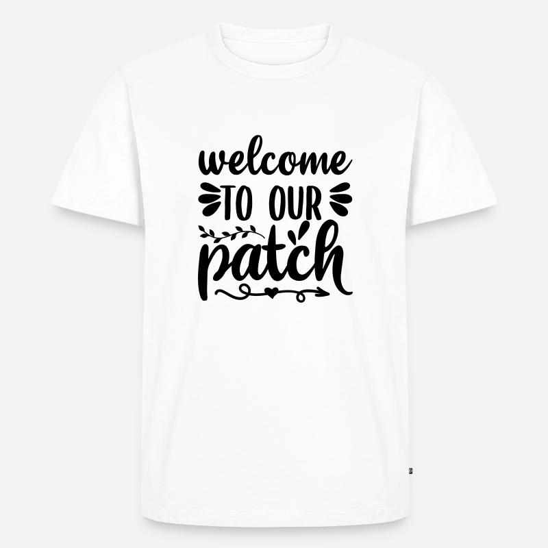30 welcome to our patch - Männer Premium Bio T-Shirt - Weiß