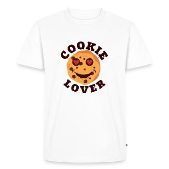 Cookie Lover - Pépites de chocolat - T-shirt Premium bio Homme - blanc - Devant - Nico (187cm)