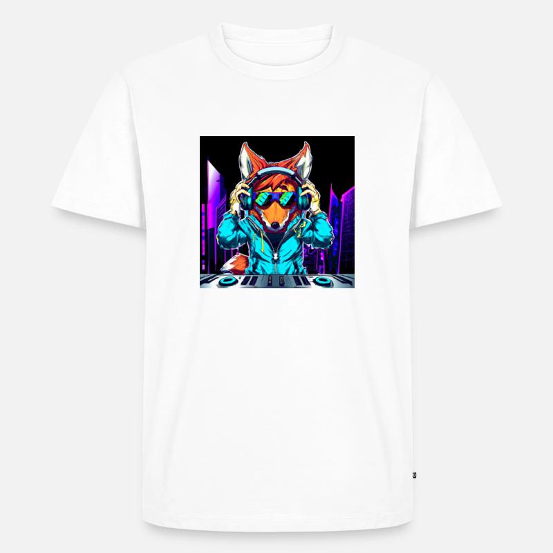 DJ Fox - Männer Premium Bio T-Shirt - Weiß