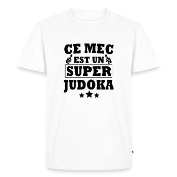ce mec est un super judoka / humour judo - T-shirt Premium bio Homme - blanc - Devant - Nico (187cm)
