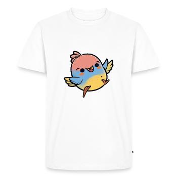 Kawaii Cute Happy Colorful Bird Dancing - Men's Premium Organic T-Shirt - white - Front - Nico (187cm)