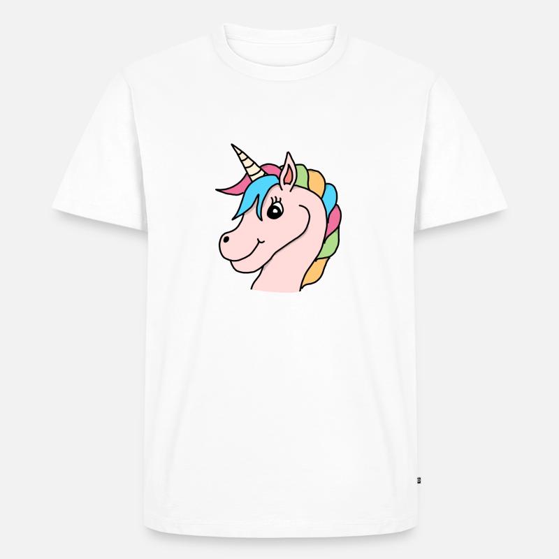 Einhorn Regenbogen Rosa - Männer Premium Bio T-Shirt - Weiß