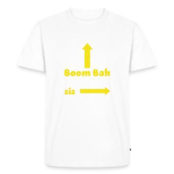 Bienvenue à Flatch Holmes Kelly Mallet Boom Bah Sis - T-shirt Premium bio Homme - blanc - Devant - Nico (187cm)