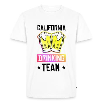 California Drinking Team - Men's Premium Organic T-Shirt - white - Front - Nico (187cm)