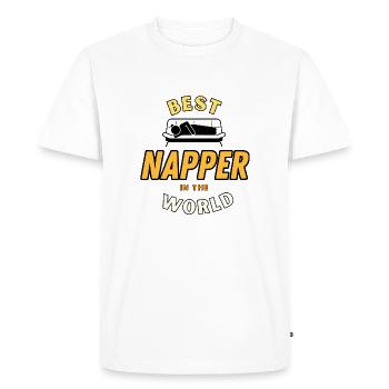 Meilleur sieste du monde - T-shirt Premium bio Homme - blanc - Devant - Nico (187cm)