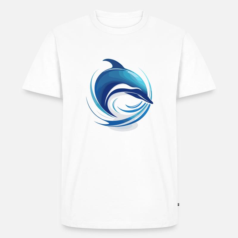 der Delfin - Männer Premium Bio T-Shirt - Weiß