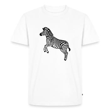 zebra Botswana Zèbre des plaines - T-shirt Premium bio Homme - blanc - Devant - Nico (187cm)