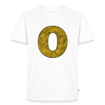 Letter O Gold - Men's Premium Organic T-Shirt - white - Front - Nico (187cm)