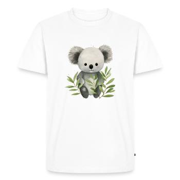 Charme câlin Cub : Bébé Koala Tee - T-shirt Premium bio Homme - blanc - Devant - Nico (187cm)
