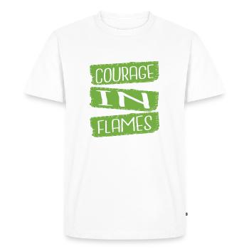 Bravoure Héroïsme Service d’incendie Sauvetage d’urgence - T-shirt Premium bio Homme - blanc - Devant - Nico (187cm)