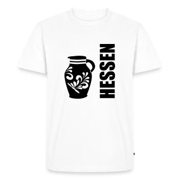 Hesse Bembel #Frankfurt by the sea #EiGude - Men's Premium Organic T-Shirt - white - Front - Nico (187cm)