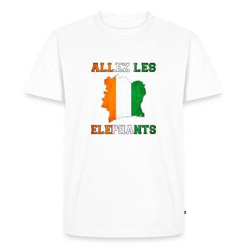 Allez Les Éléphant Maillot de Pied Côte d'Ivoire - T-shirt Premium bio Homme - blanc - Devant - Nico (187cm)