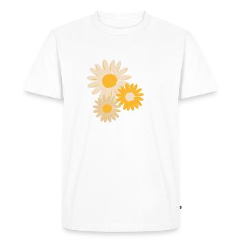 Yellow flowers - Men's Premium Organic T-Shirt - white - Front - Nico (187cm)