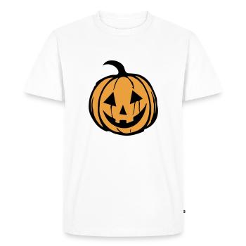 Pumpkin Face - Men's Premium Organic T-Shirt - white - Front - Nico (187cm)