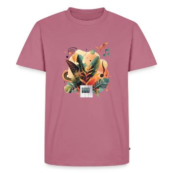 Plantes et musique - Impression de mode de haute qualité - T-shirt Premium bio Homme - mauve - Devant - Nico (187cm)